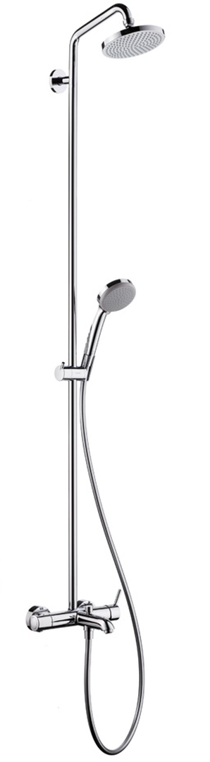 Croma 100 1jet Showerpipe with single lever mixer for bath tub