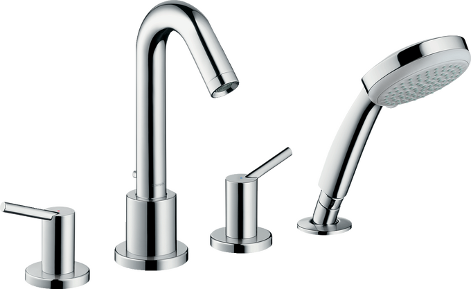 4-hole rim mounted bath mixer