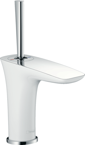 Single lever basin mixer 100 for cloakroom basins with push-open waste