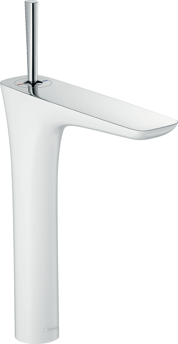 hansgrohe PuraVida Avantgarde Luxury Easy Clean 1-Handle 12-inch Tall  Bathroom Sink Faucet in White/Chrome, 15081401