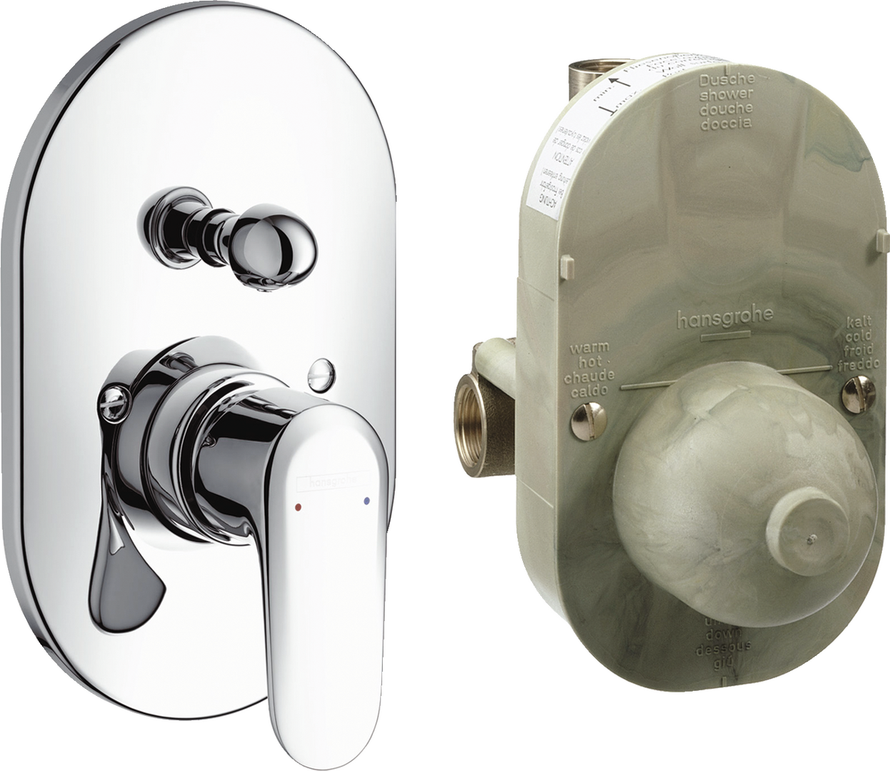 Set de finition et corps encastré mitigeur bain/douche + corps encastré