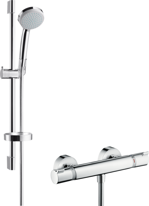 Sistema de ducha para instalación expuesta Vario EcoSmart 9 l/min con Ecostat Comfort termostato y barra de ducha de 65 cm