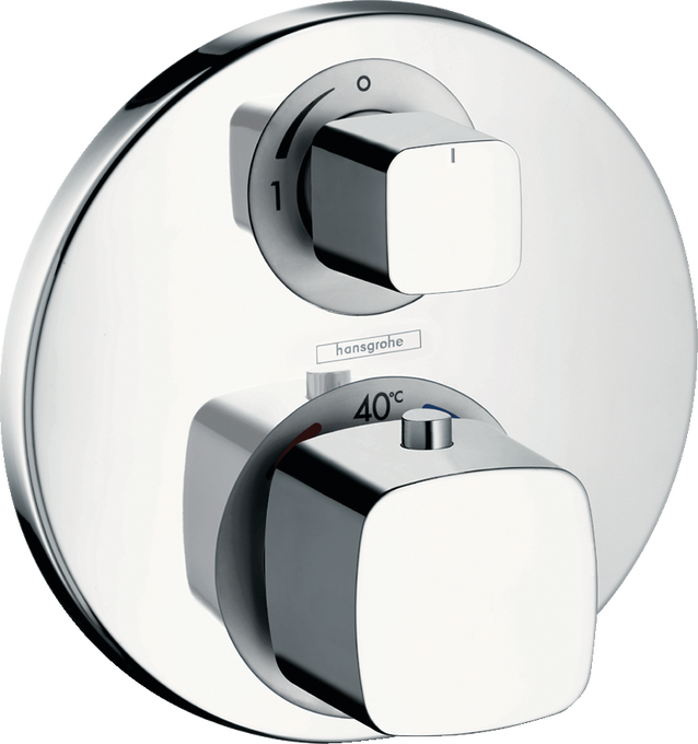 Thermostat for concealed installation with shut-off valve