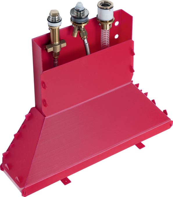 Basic set for 3-hole rim mounted single lever bath mixer