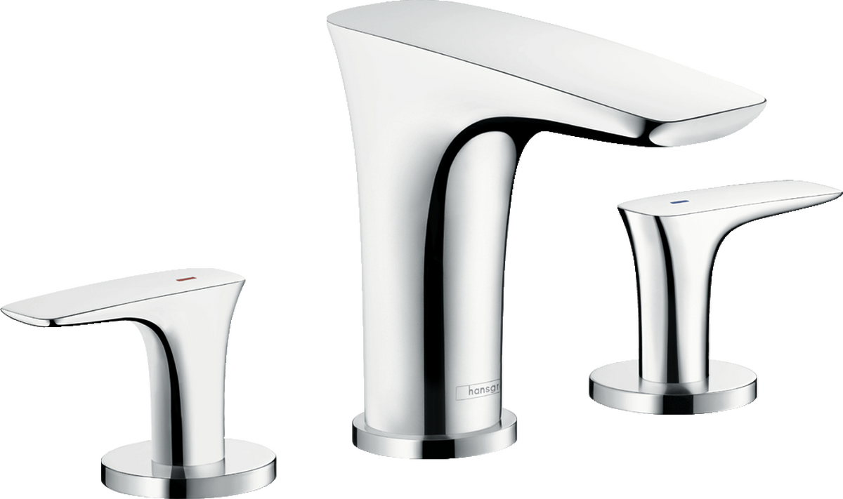 3-hole basin mixer 100 with push-open waste set