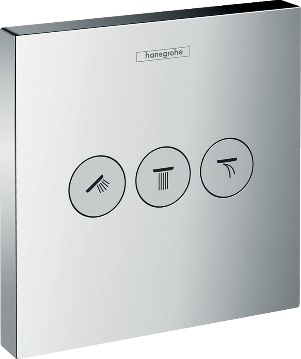 Valve for concealed installation for 3 functions