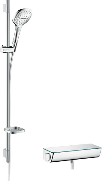 Utenpåliggende dusjpakke 120 3jet med Ecostat Select termostat og dusjstang 90 cm Krom