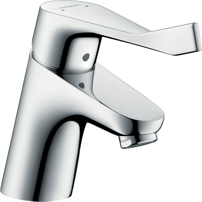 Single lever basin mixer 70 with extra long handle and pop-up waste