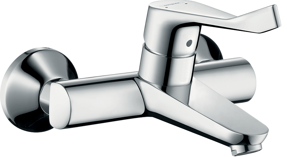 Single lever basin mixer for exposed installation with extra long handle 12