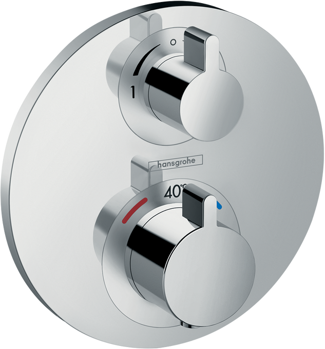 Thermostatic mixer for concealed installation for 2 outlets with shut-off / diverter valve