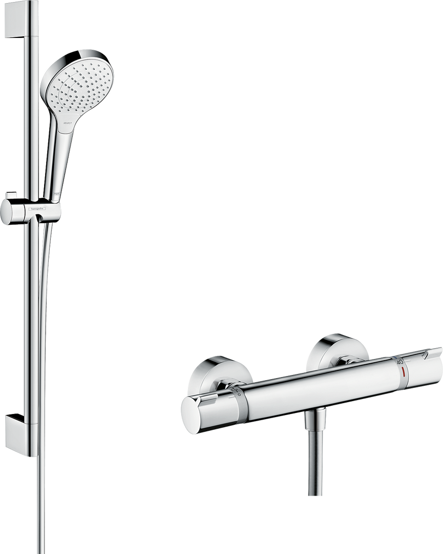 Shower system 110 Vario with Ecostat Comfort thermostatic mixer and shower rail 65 cm