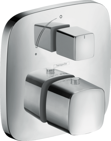 Thermostat for concealed installation with shut-off valve