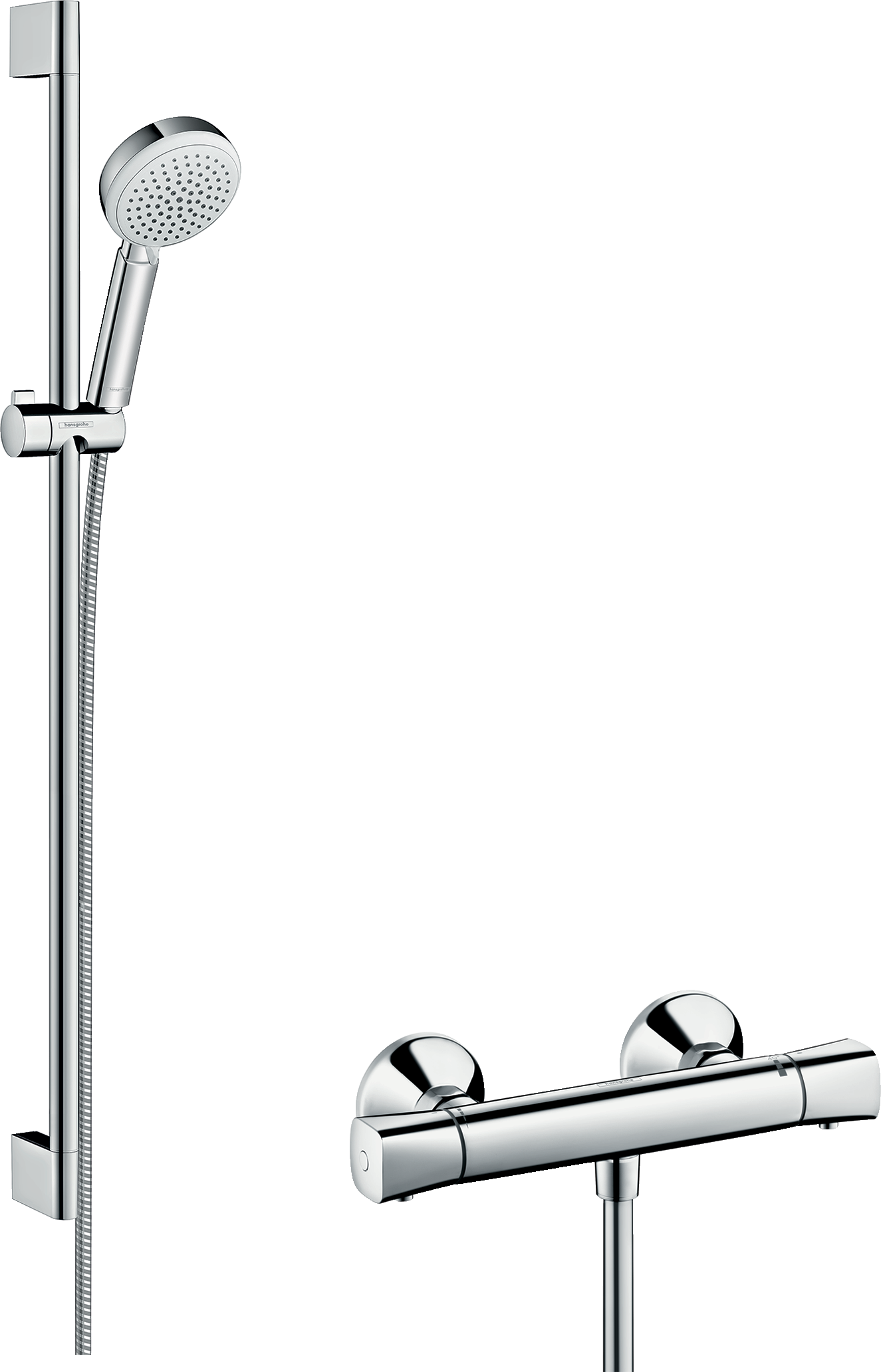 Wei/ß//Chrom hansgrohe Crometta wassersparendes Duschset 0,90m