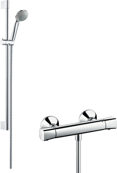 Shower system for exposed installation Vario with Ecostat universal thermostat and shower bar 65 cm