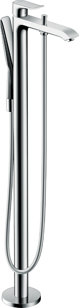 Mezclador monomando de pie de bañera