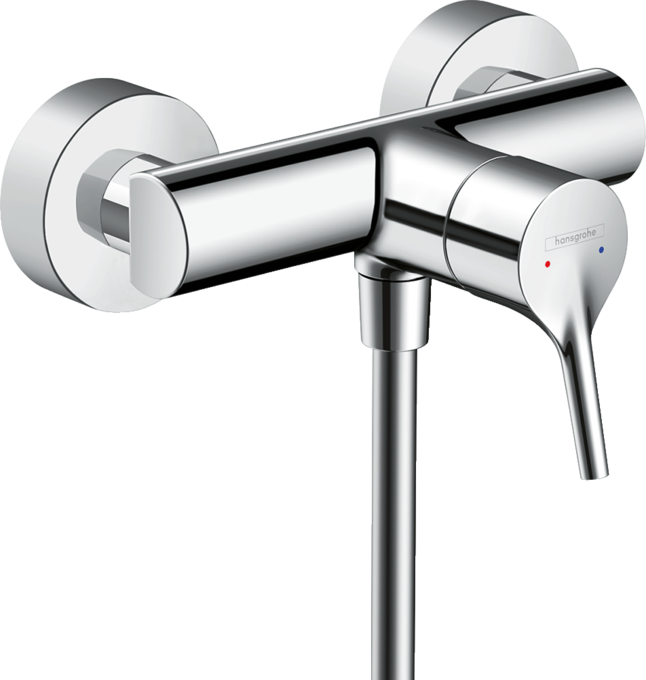 Single lever manual shower mixer for exposed installation