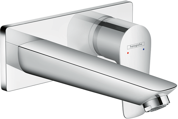 Mitigeur de lavabo encastré mural, bec 165mm, bonde à écoulement libre