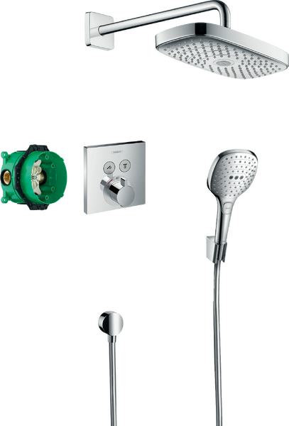 Shower system for concealed installation with ShowerSelect thermostat