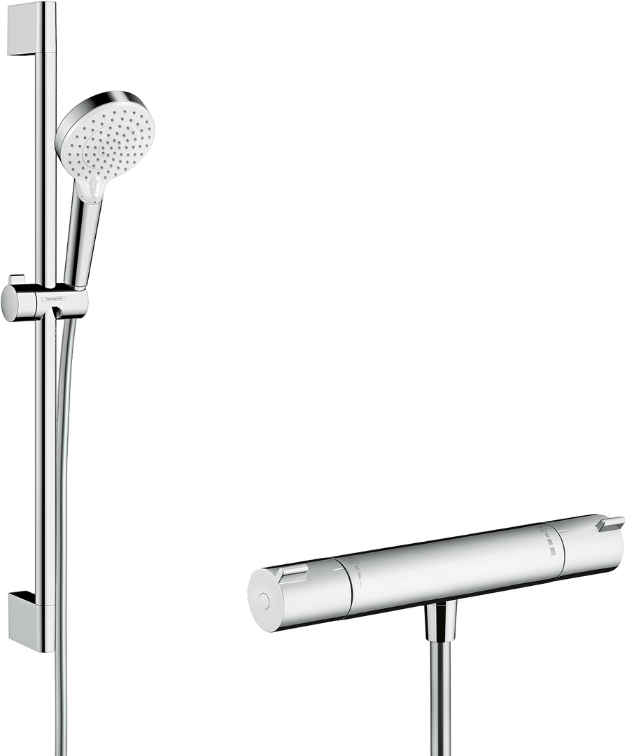 Utenpåliggende dusjpakke Vario med Ecostat 1001 CL termostat uten rosetter/kupplinger