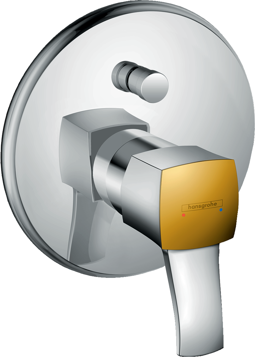 Single lever bath mixer for concealed installation with lever handle