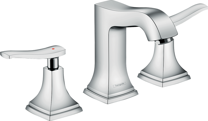 3-hole basin mixer 110 with lever handles and pop-up waste set