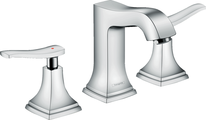 Widespread Faucet 110 with Lever Handles and Pop-Up Drain