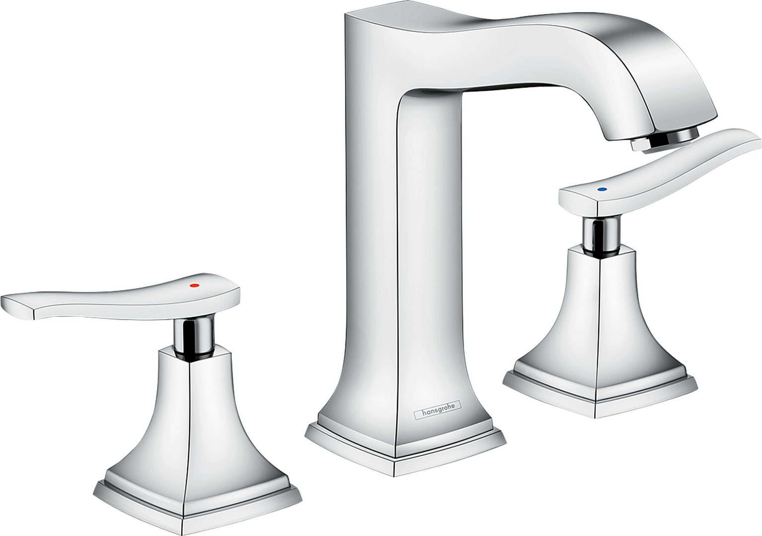 Widespread Faucet 160 with Lever Handles and Pop-Up Drain