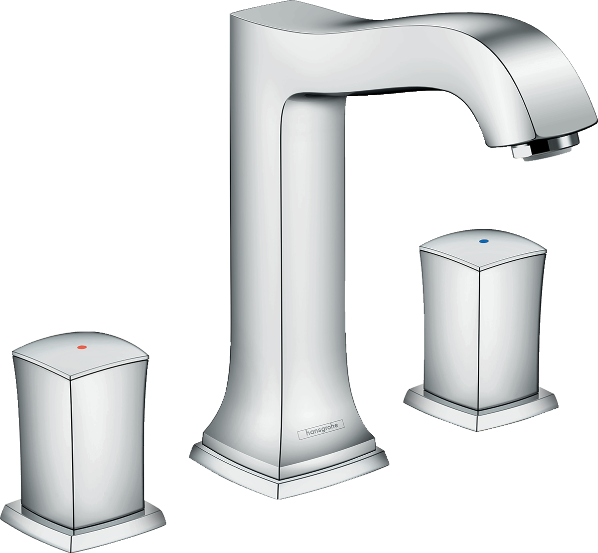 3-hole basin mixer 160 with zero handles and pop-up waste set