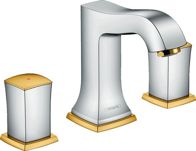 3-hole basin mixer 110 with zero handles and pop-up waste set