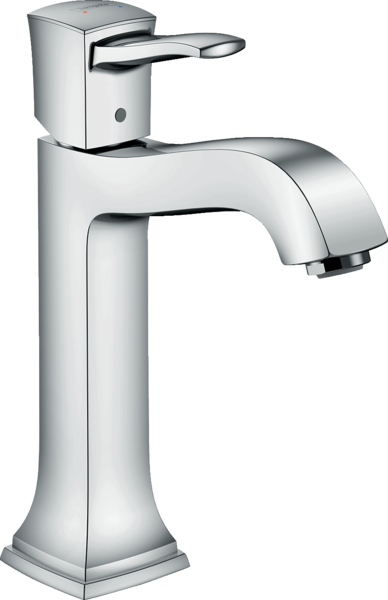 Single lever basin mixer 160 with lever handle for washbowls with pop-up waste set