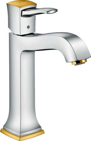 Single lever basin mixer 160 with lever handle for wash bowls with pop-up waste