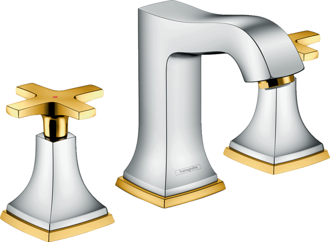 3-hole basin mixer 110 with cross handles and pop-up waste set 3-hole basin mixer 110 with cross handles and pop-up waste set