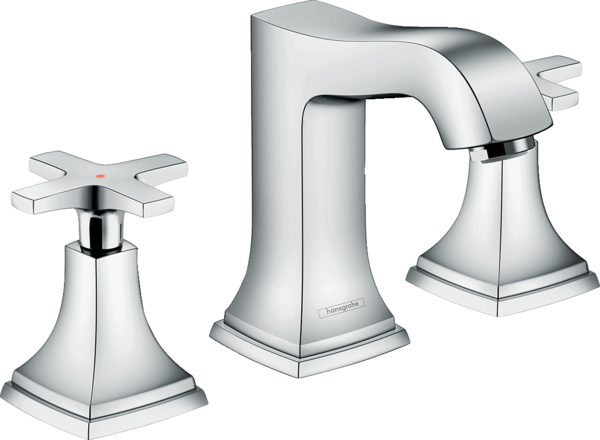 3-hole basin mixer 110 with cross handles and pop-up waste set