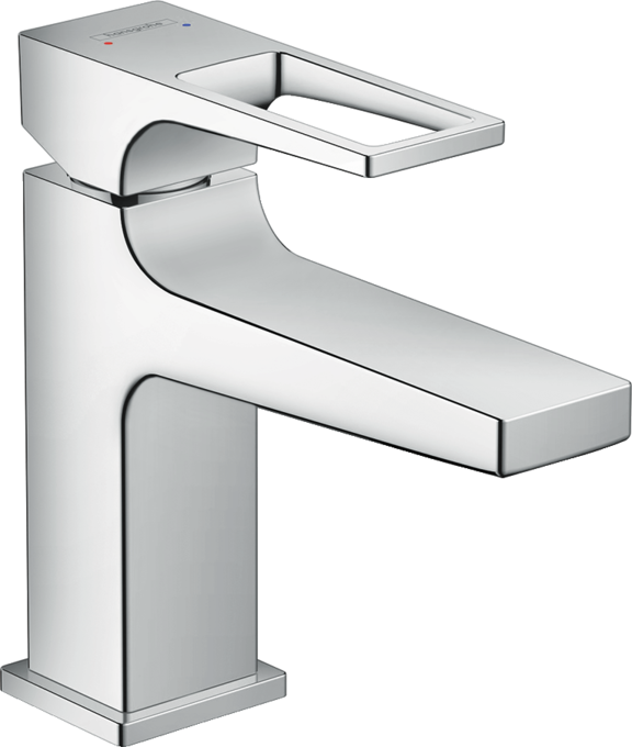 Single lever basin mixer 100 with loop handle for handrinse basins with push-open waste set