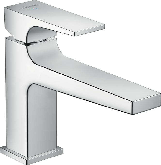 Single lever basin mixer 100 CoolStart with lever handle and push-open waste set