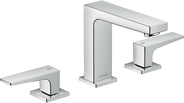 Mélangeur de lavabo 110, 3 trous poignées manettes, bonde Push-Open