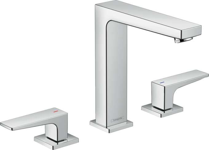 3-hole basin mixer 160 with lever handles and push-open waste set 2 ticks