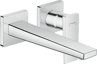 Mezclador monomando de lavabo empotrado con manecilla plana caño 22,5 cm