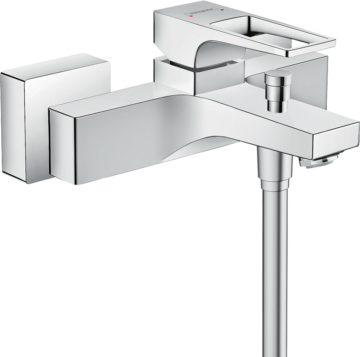 Single lever bath mixer for exposed installation with loop handle