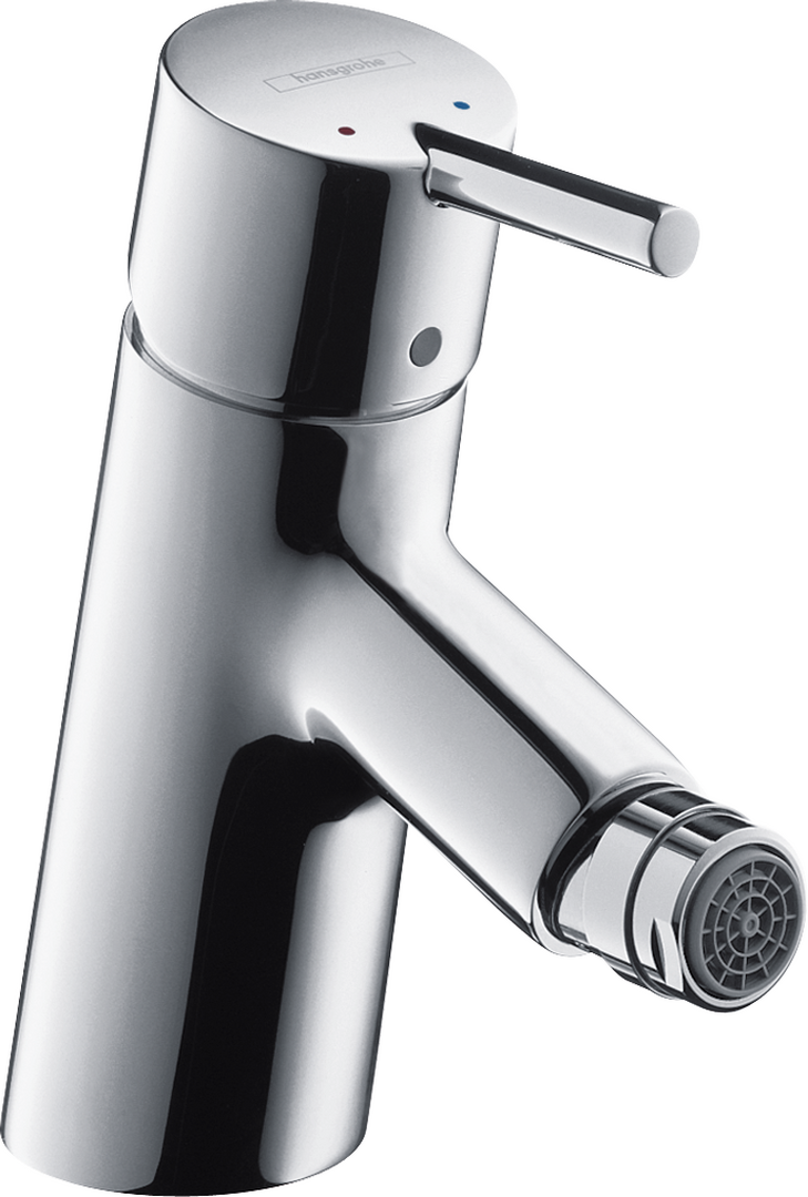 Single lever bidet mixer with pop-up waste set