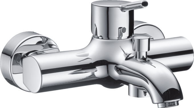 Single lever bath mixer for exposed installation