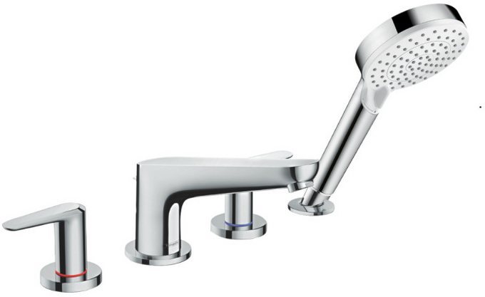 4-hole rim mounted bath mixer