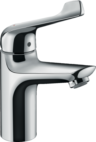 Single lever basin mixer 100 with extra long handle and pop-up waste set