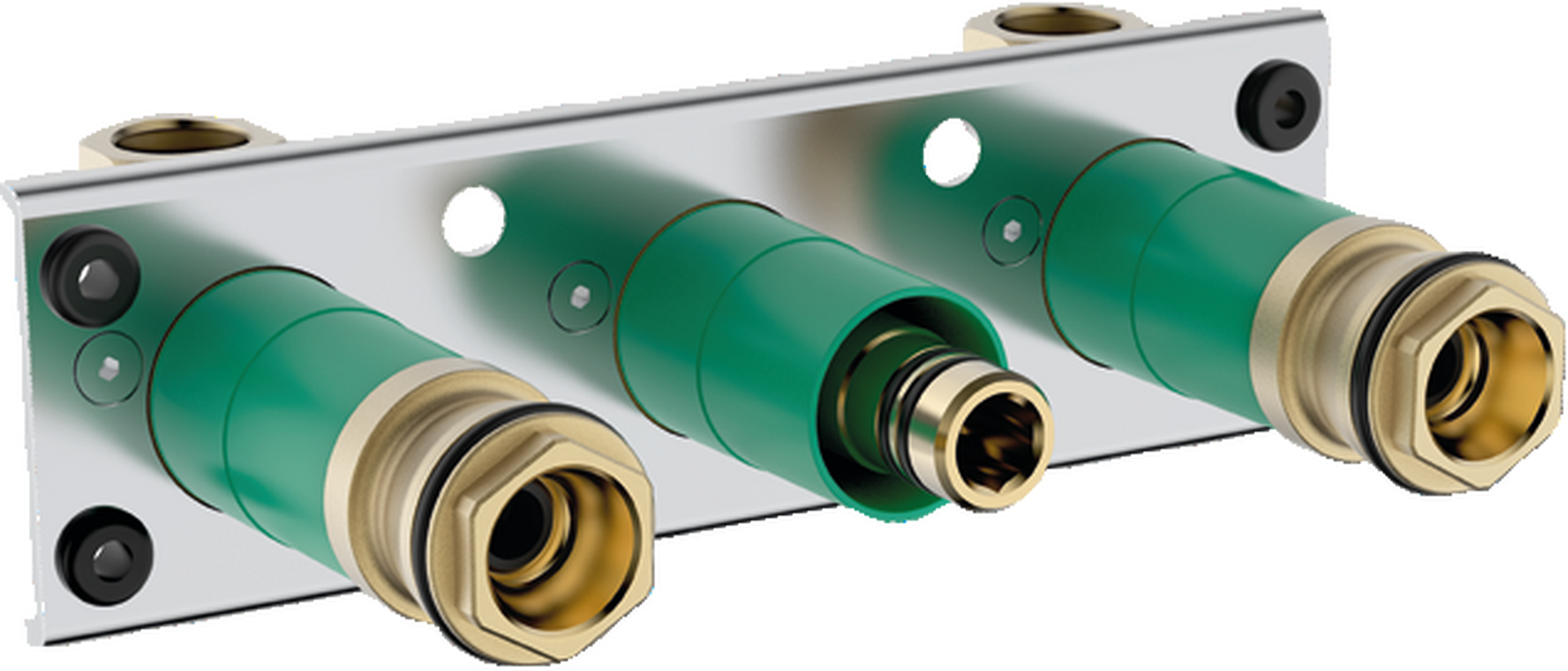 Basic set for ShowerTablet thermostat 600 universal for exposed installation for 2 functions