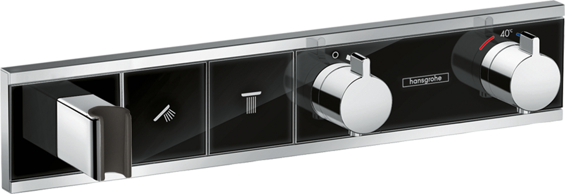 Termostat til innbygging til 2 uttak med dusjholder