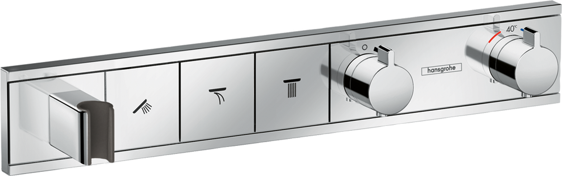 Termostat pod omítku pro 3 spotřebiče se zabudovaným sprchovým držákem