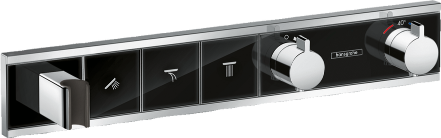 Thermostat for concealed installation for 3 functions with integrated shower holder