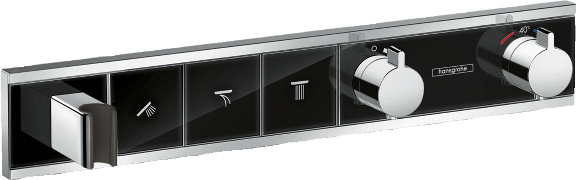 Thermostat for concealed installation for 3 functions with integrated shower holder