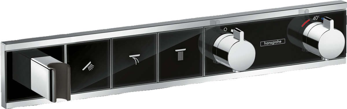 Thermostat for concealed installation for 3 functions with integrated shower holder