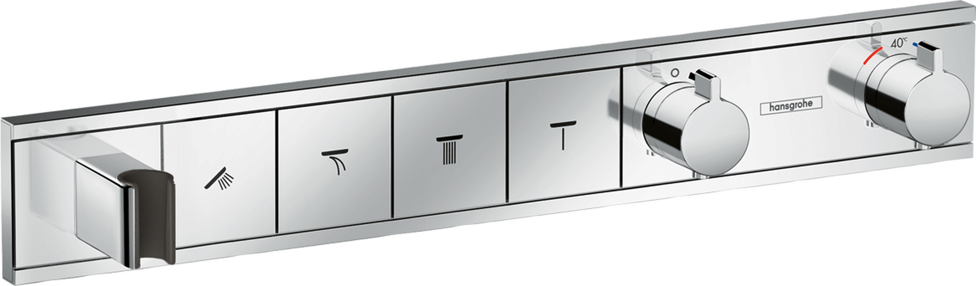 Termostat til innbygging til 4 uttak med dusjholder